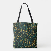 Groen lederen patroon tote bag (Achterkant)