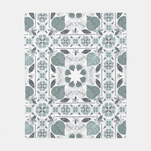 Groen lederen patroonontwerp, knelpen fleece deken (Voorkant)
