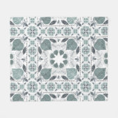 Groen lederen patroonontwerp, knelpen fleece deken (Voorkant (Horizontaal))