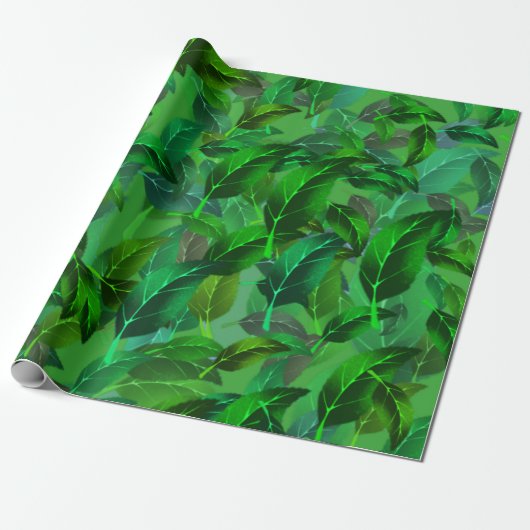 Groen lederpapier cadeaupapier (Uitgerold)