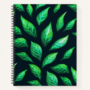 Groen leest donkerder Abstract inktpatroon Notitieboek