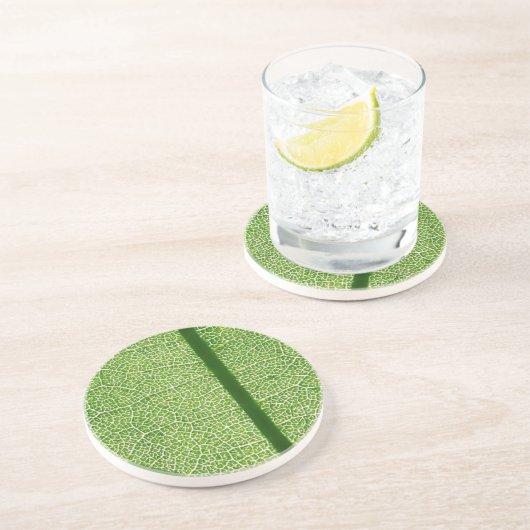 Groen lef dicht zandsteen onderzetter (Zijkant)