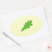 Groen lef, eikenblad design. ovale sticker (Envelop)