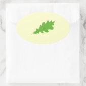 Groen lef, eikenblad design. ovale sticker (Tas)