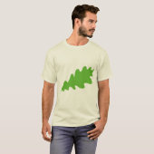 Groen lef, eikenblad design. t-shirt (Voorkant volledig)