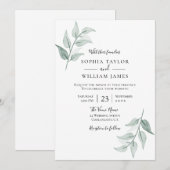 Groen lef simpel Elegant Spring Wedding Kaart (Voorkant / Achterkant)