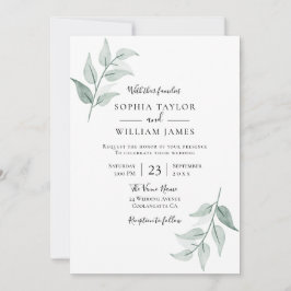 Groen lef simpel Elegant Spring Wedding Kaart