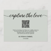 Groen Leg de liefde QR code bruiloft foto share va Informatiekaartje (Achterkant)