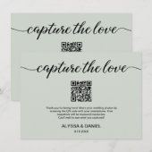 Groen Leg de liefde QR code bruiloft foto share va Informatiekaartje (Voorkant / Achterkant)