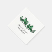 Groen legant Dragons Wedding Paper Napkins Servetten (Hoek)