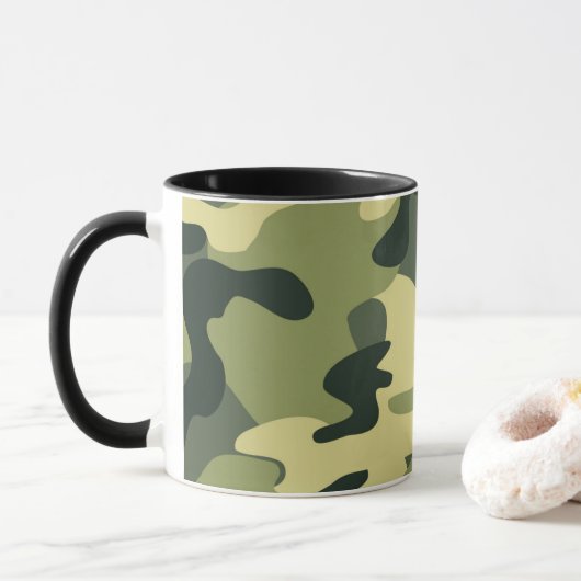 Groen leger camouflagepatroon mok (Met donut)