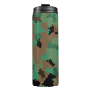 Groen leger Jungle Camouflagepatroon ontwerp Thermosbeker