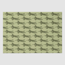 Groen Leger Man Sniper Pose Tissuepapier