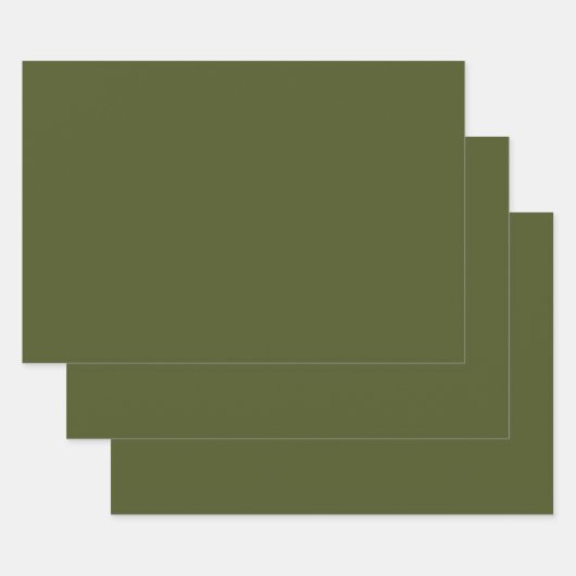 Groen leger (vaste kleur) inpakpapier vel (Set)