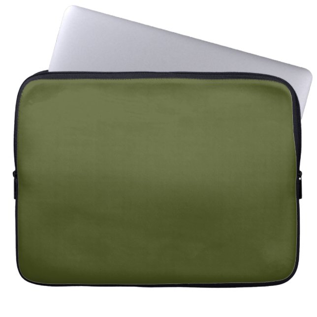 Groen leger (vaste kleur) laptop sleeve (Voorkant)