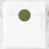 Groen leger (vaste kleur) ronde sticker (Tas)