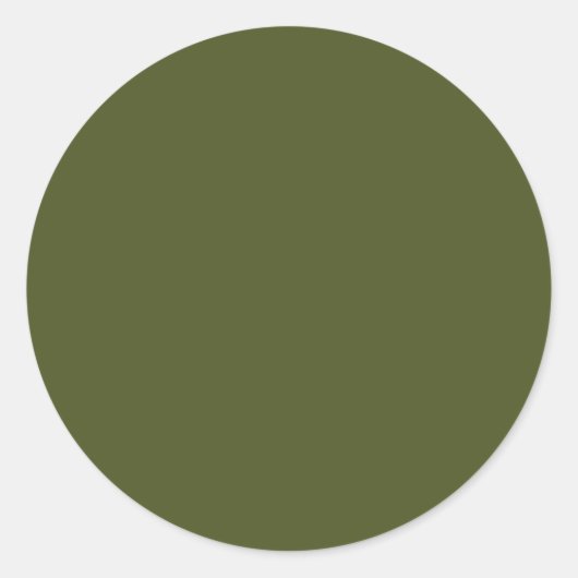 Groen leger (vaste kleur) ronde sticker (Voorkant)