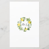 Groen Lemonie Bruiloft Diner Menu (Achterkant)