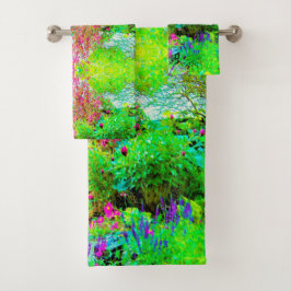 Groen Lenteguin Landschap met volken Bad Handdoek