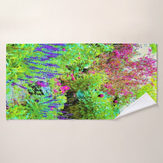 Groen Lenteguin Landschap met volken Badhanddoek (Badhanddoek)