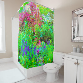 Groen Lenteguin Landschap met volken Douchegordijn