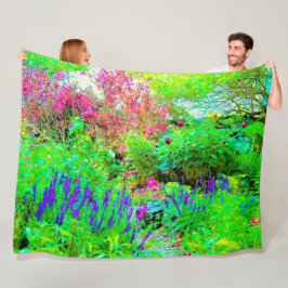 Groen Lenteguin Landschap met volken Fleece Deken