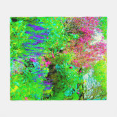 Groen Lenteguin Landschap met volken Fleece Deken (Voorkant (Horizontaal))