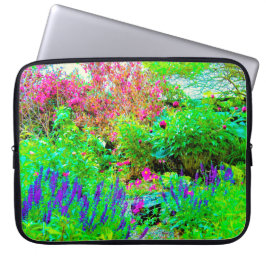 Groen Lenteguin Landschap met volken Laptop Sleeve