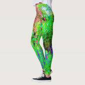 Groen Lenteguin Landschap met volken Leggings (Links)