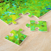 Groen Lenteguin Landschap met volken Legpuzzel (Zijkant)