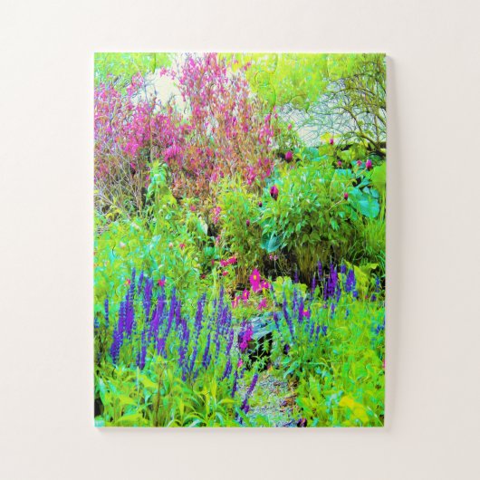 Groen Lenteguin Landschap met volken Legpuzzel (Verticaal)