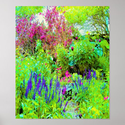 Groen Lenteguin Landschap met volken Poster (Voorkant)