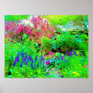 Groen Lenteguin Landschap met volken Poster