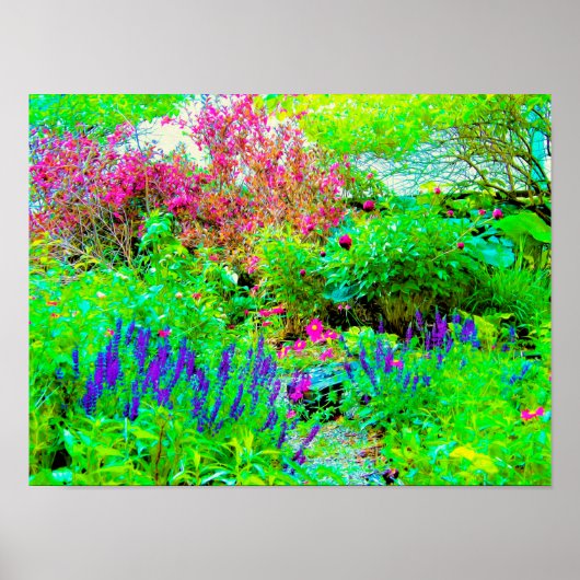 Groen Lenteguin Landschap met volken Poster (Voorkant)