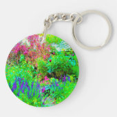 Groen Lenteguin Landschap met volken Sleutelhanger (Achterkant)