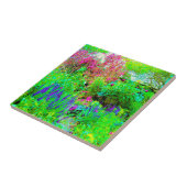 Groen Lenteguin Landschap met volken Tegeltje (Zijkant)