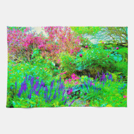 Groen Lenteguin Landschap met volken Theedoek