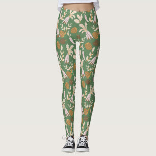 Groen lentepatroon leggings