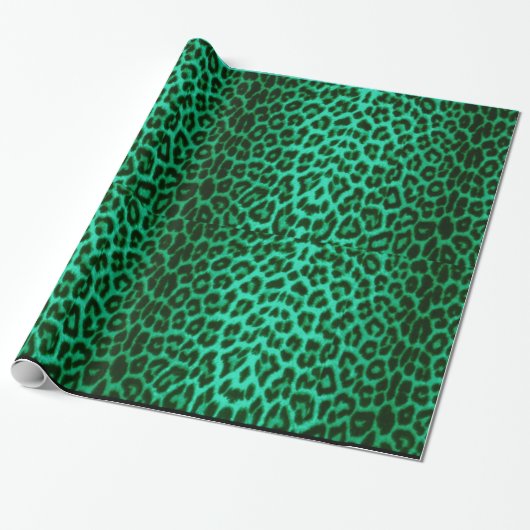 Groen leopard, feestelijk papier voor het inkorten (Uitgerold)