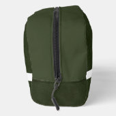 Groen Leren Textuur Trim Wit Monogram Naam Toilettasje (Rechts)