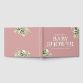 Groen Letter Stoffig Roos Roze Baby shower Gastenboek (Volledig)