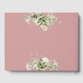 Groen Letter Stoffig Roos Roze Baby shower Gastenboek (Achterkant)