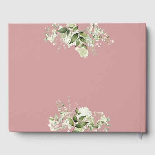 Groen Letter Stoffig Roos Roze Baby shower Gastenboek (Achterkant)