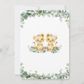 Groen Leuke Leeuw Cubs Twins Meisjes 1e Verjaardag Kaart (Achterkant)