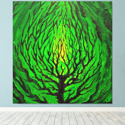 Groen leven canvas afdruk (Insitu (Houten vloer))