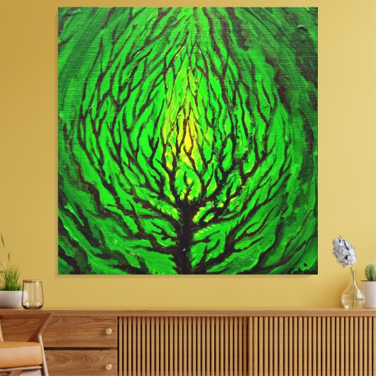 Groen leven canvas afdruk (Insitu (Woonkamer))