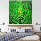 Groen leven canvas afdruk (Insitu (Slaapkamer))