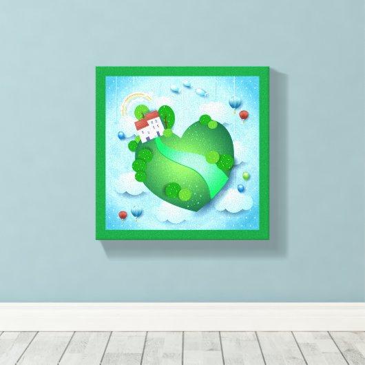 Groen leven canvas afdruk (Insitu (Houten vloer))