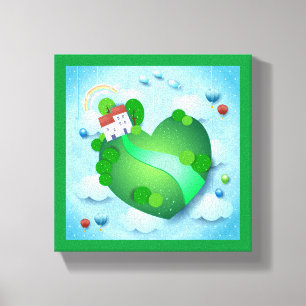 Groen leven canvas afdruk