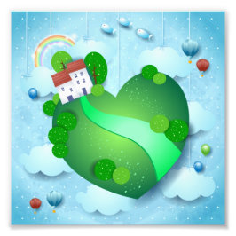 Groen leven foto afdruk